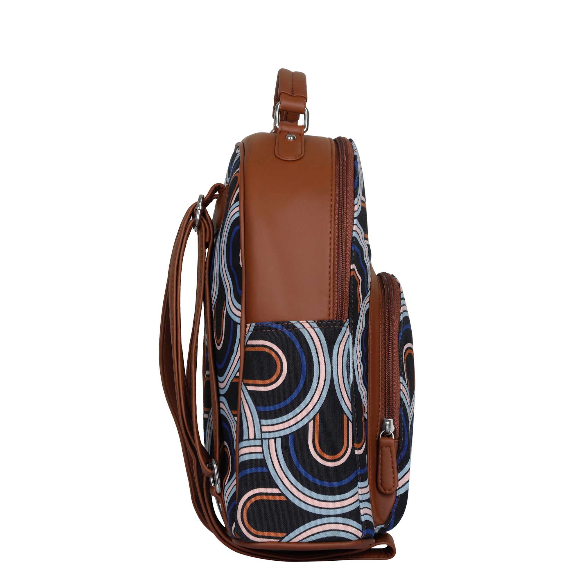 Abstract Handcrafted Printed Backpack – Stylish Shoulder Bag for Work & Travel
