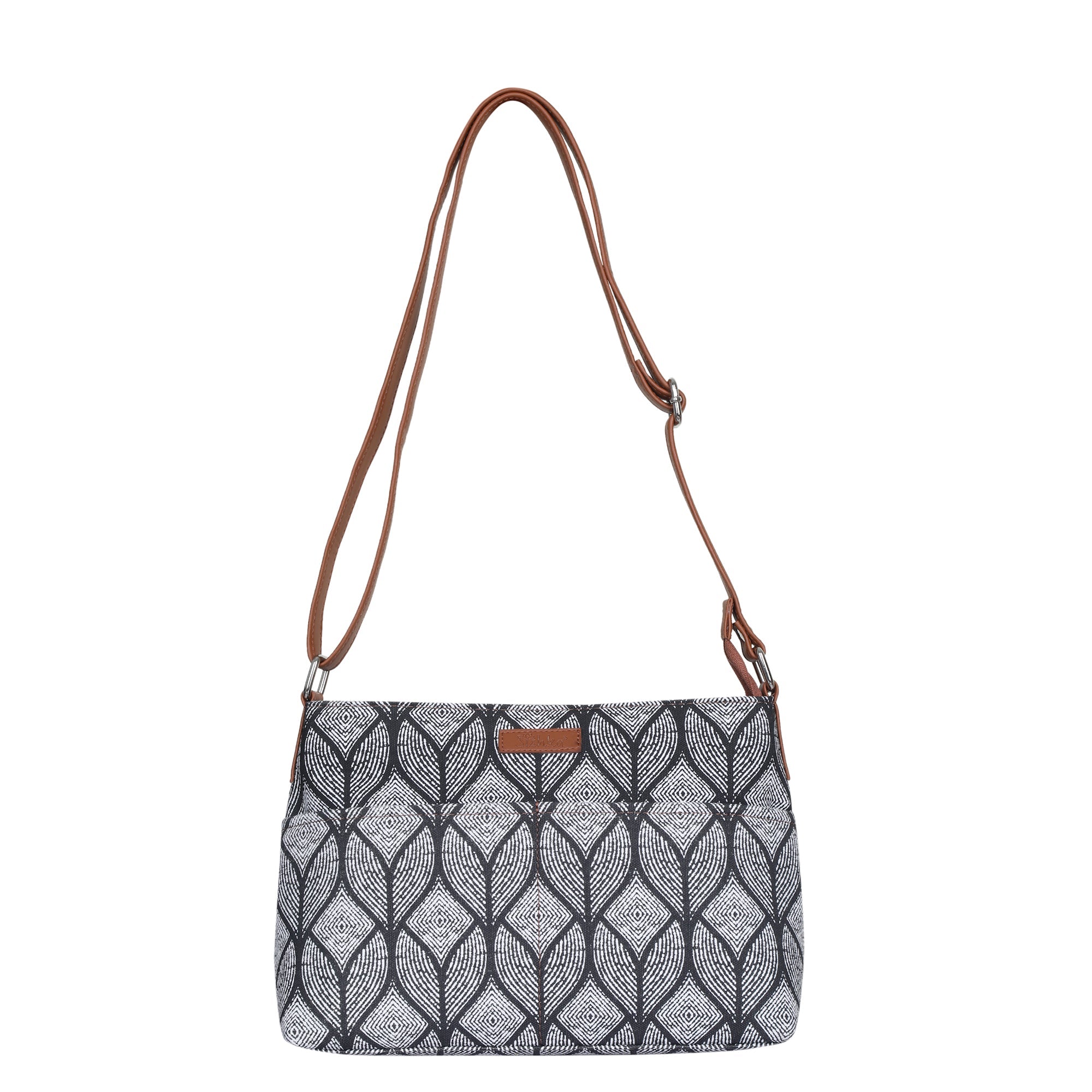 Geometric Print Fabric Shoulder & Crossbody Bag – Women’s Sling Purse
