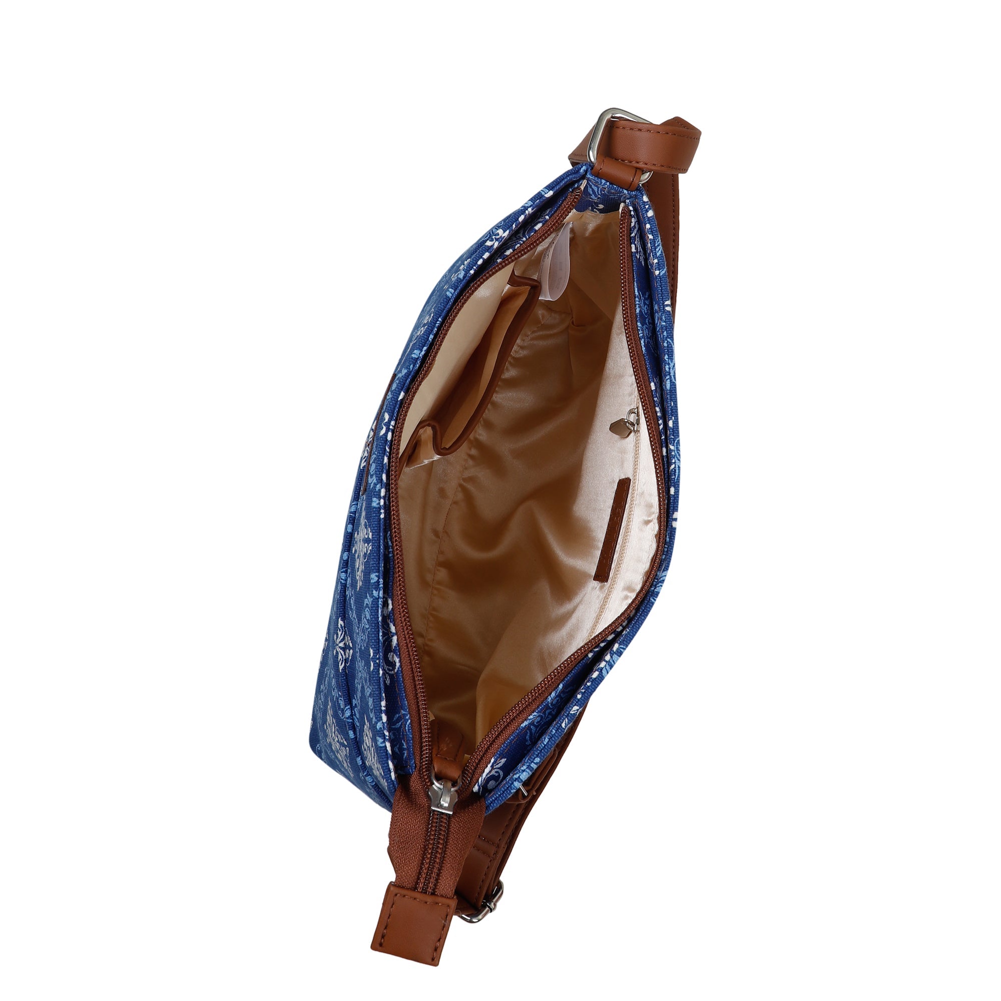 Blue Pattern Fabric Shoulder & Crossbody Bag – Women’s Sling Purse