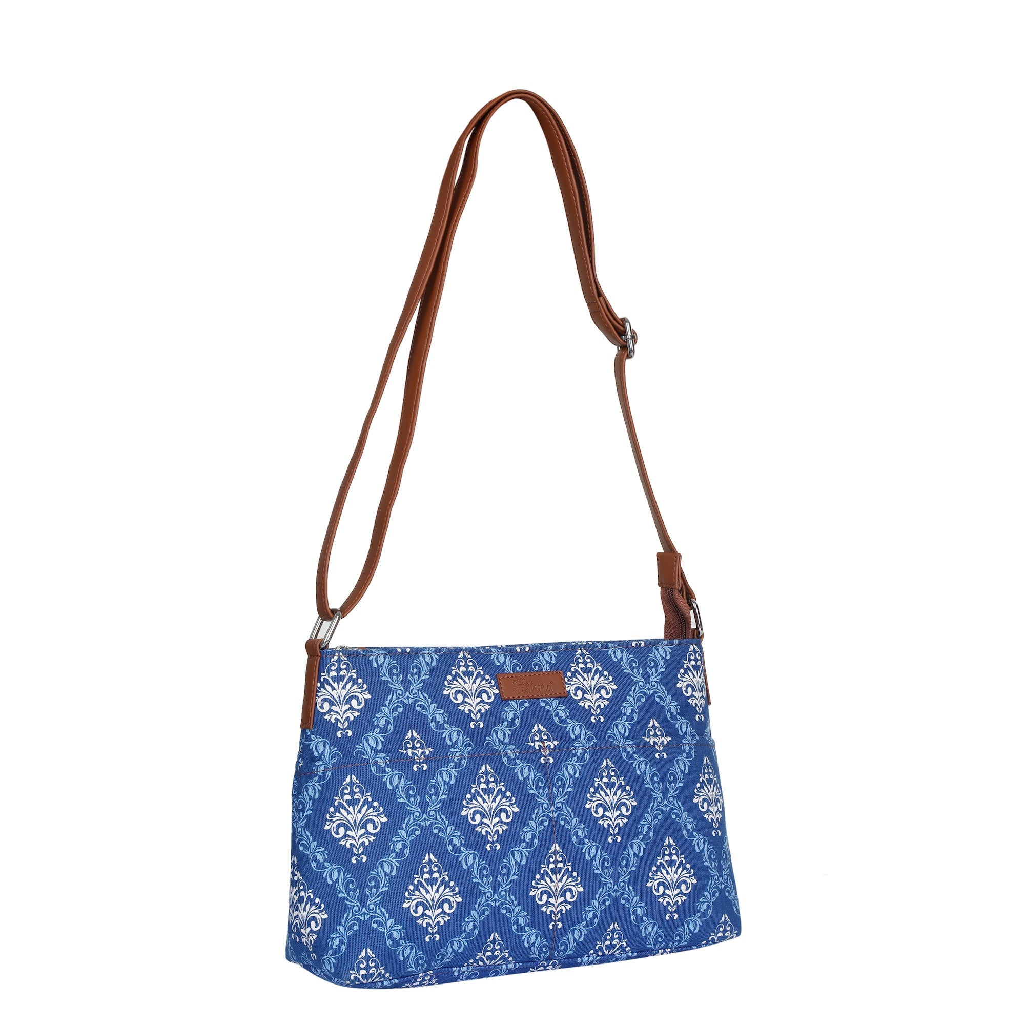 Blue Pattern Fabric Shoulder & Crossbody Bag – Women’s Sling Purse