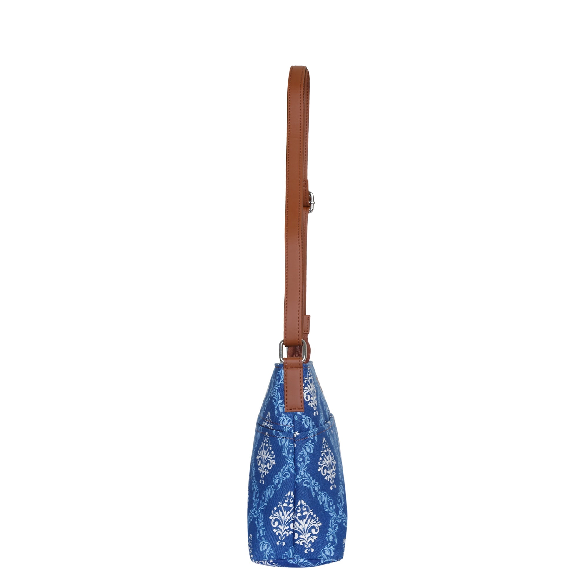 Blue Pattern Fabric Shoulder & Crossbody Bag – Women’s Sling Purse
