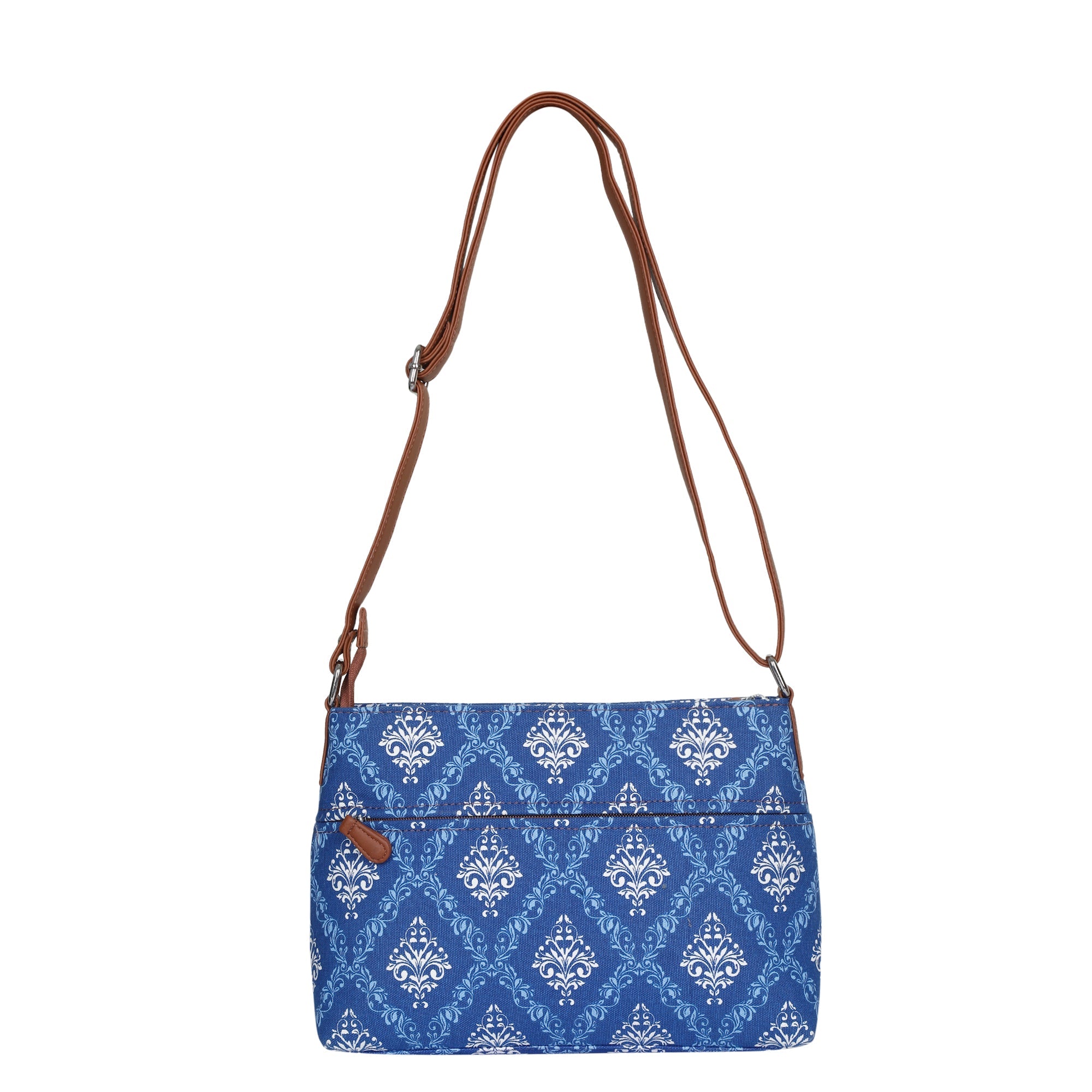 Blue Pattern Fabric Shoulder & Crossbody Bag – Women’s Sling Purse