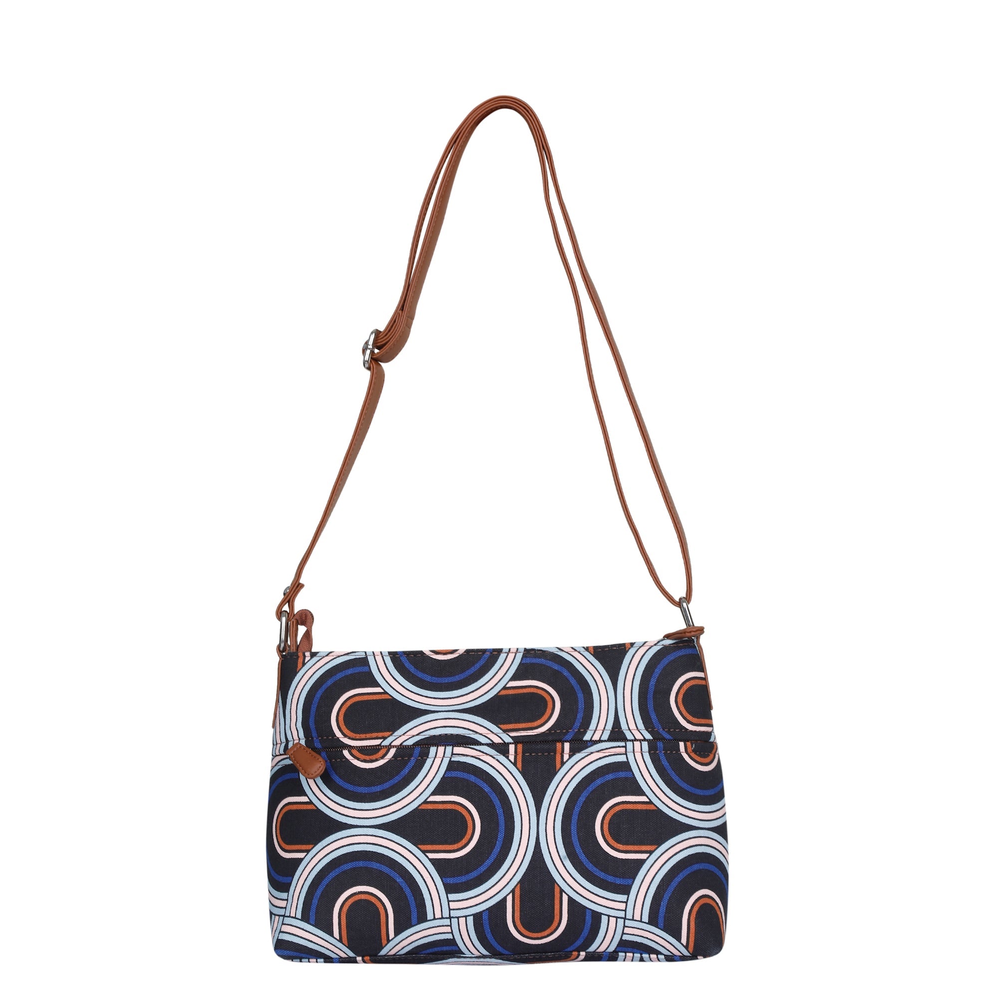 Geometric Print Fabric Crossbody Bag – Women’s Shoulder Sling Purse