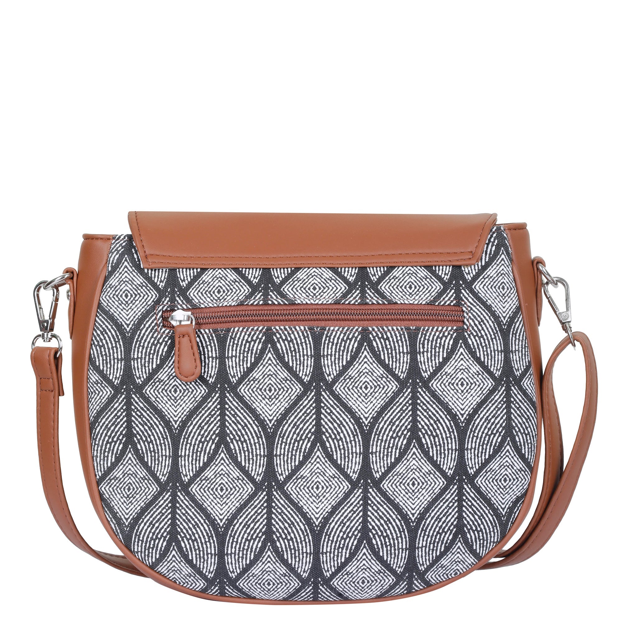 Monochrome Ladies Crossbody Sling Bag – Handcrafted Printed Shoulder Purse