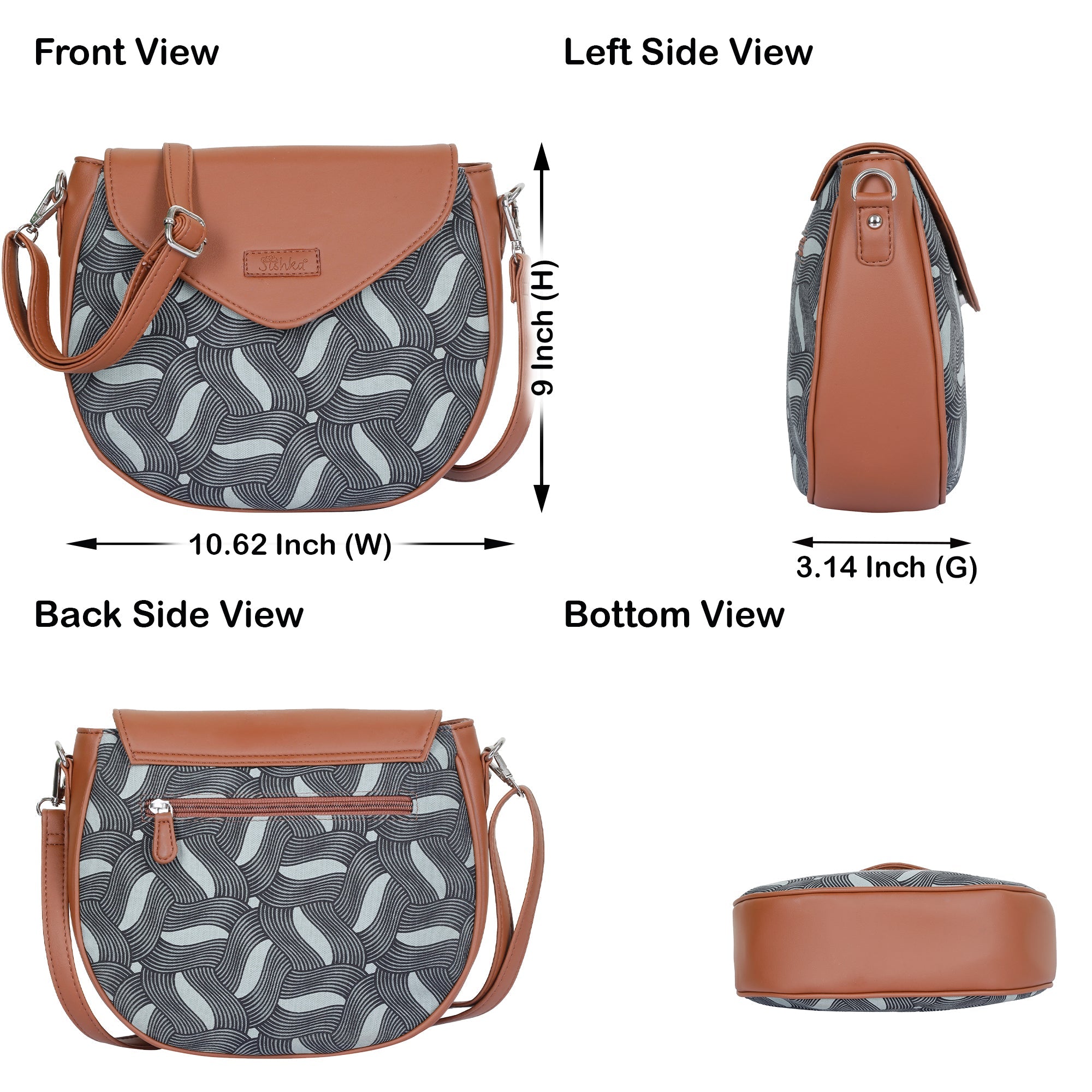 Olive Green Crossbody Sling Bag – Handcrafted Printed Purse with Strap